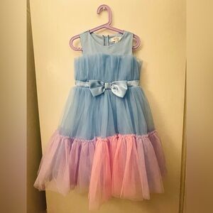 Speechless Light Blue Dress with pink, purple Ruffle Details